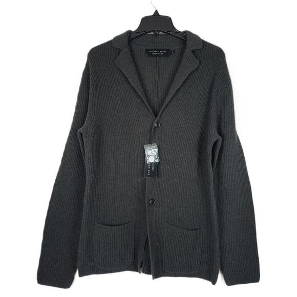 The Men's Store Wool Blend Knit Cardigan Sweater Green Melange XL NWT - Picture 1 of 4